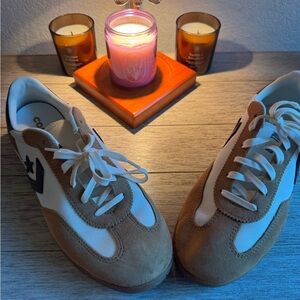 Converse Tan and White Casual Sneakers